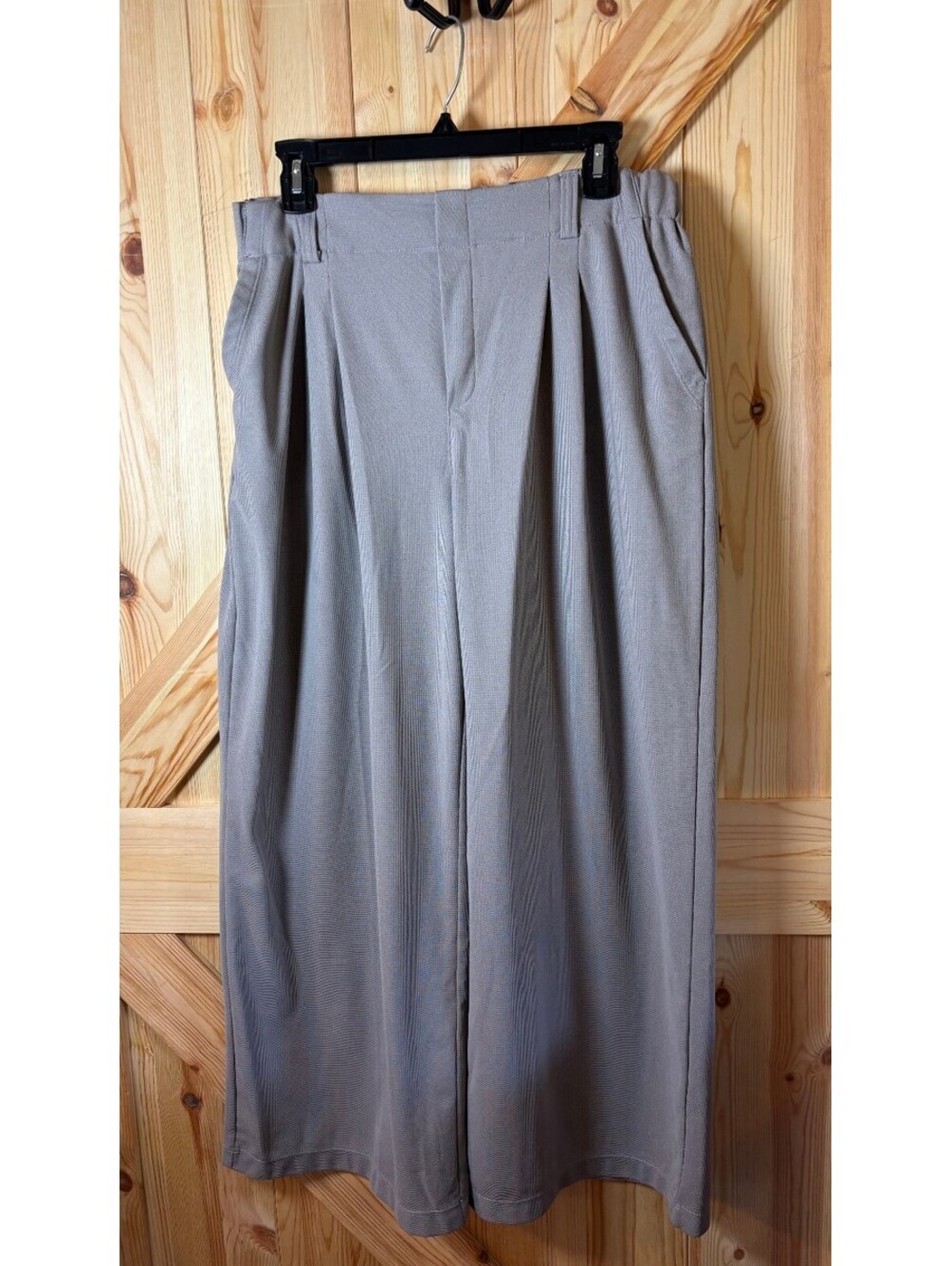 Halara Women's Petite Light Gray Wide Leg Pants Size L